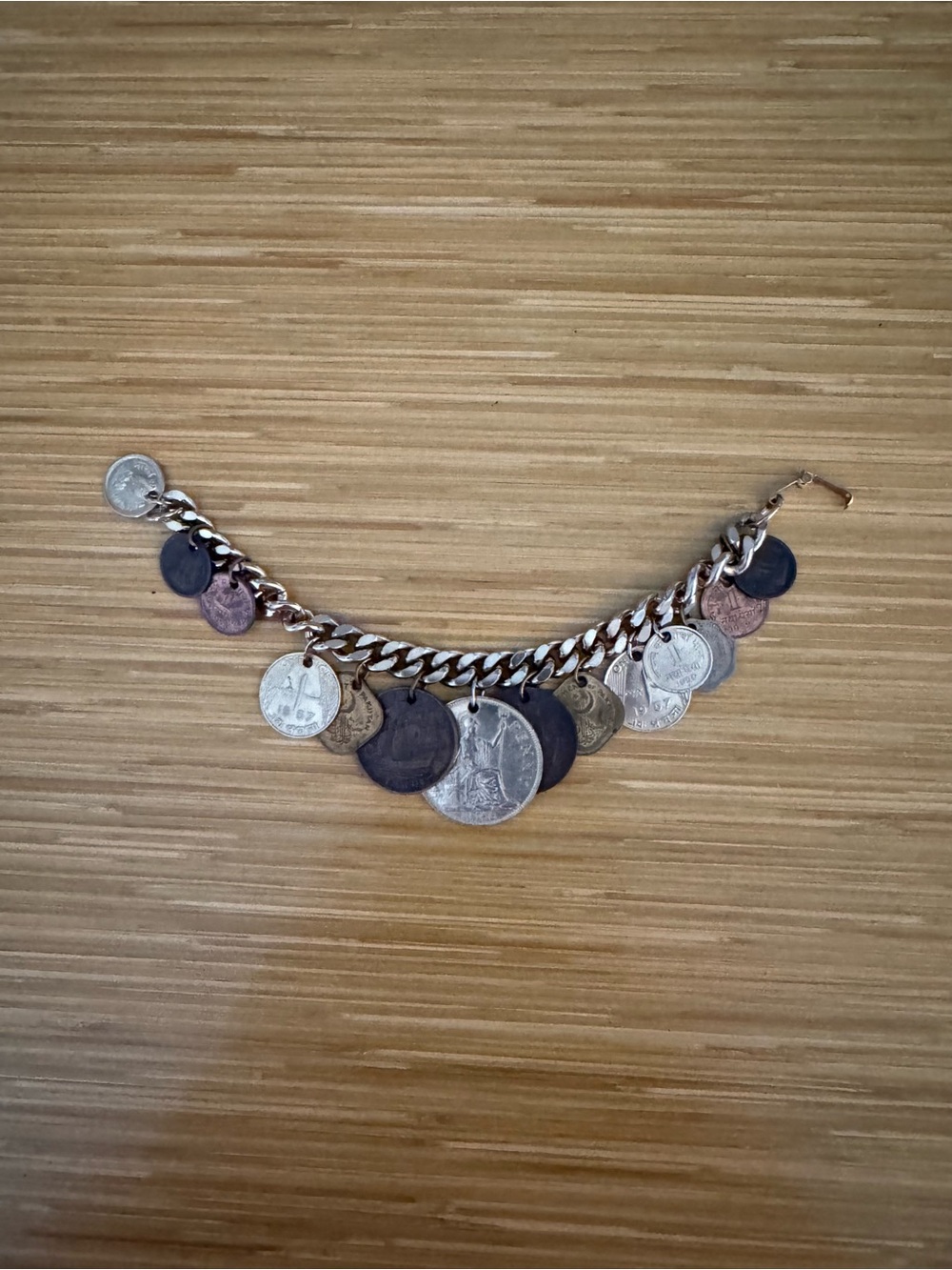 Vintage Coin Charm Bracelet in Mixed Metals - Picture 7 of 7